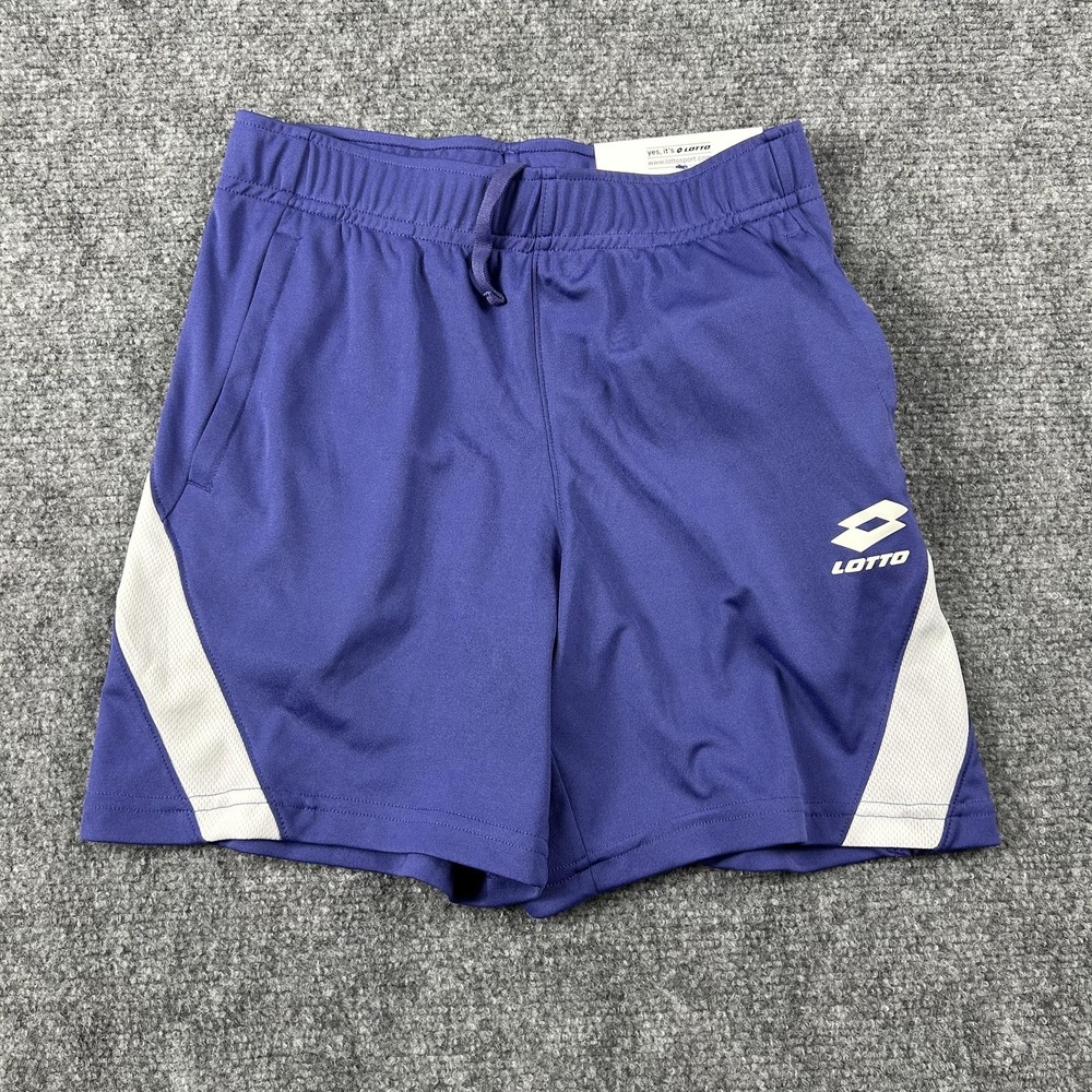 Lotto Shorts Boys Small Purple‎ Athletic Colorblock Mesh Panel Gym Logo Training